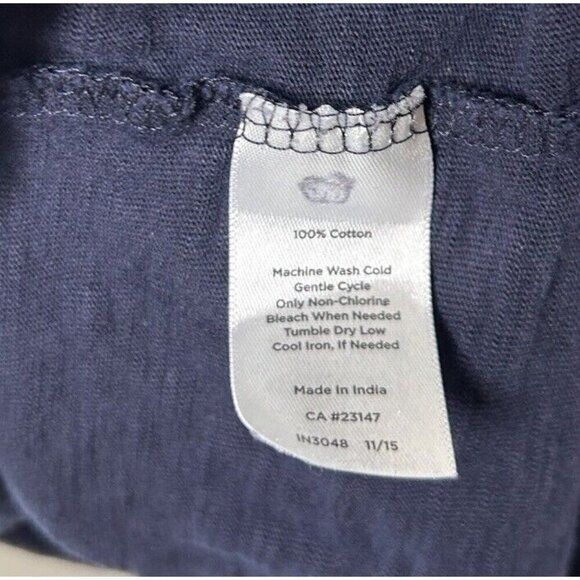 Talbots Shirt Women's Navy Blue V Neck Preppy Beach 3/4 Shirt Tee Size Large - Picture 7 of 8